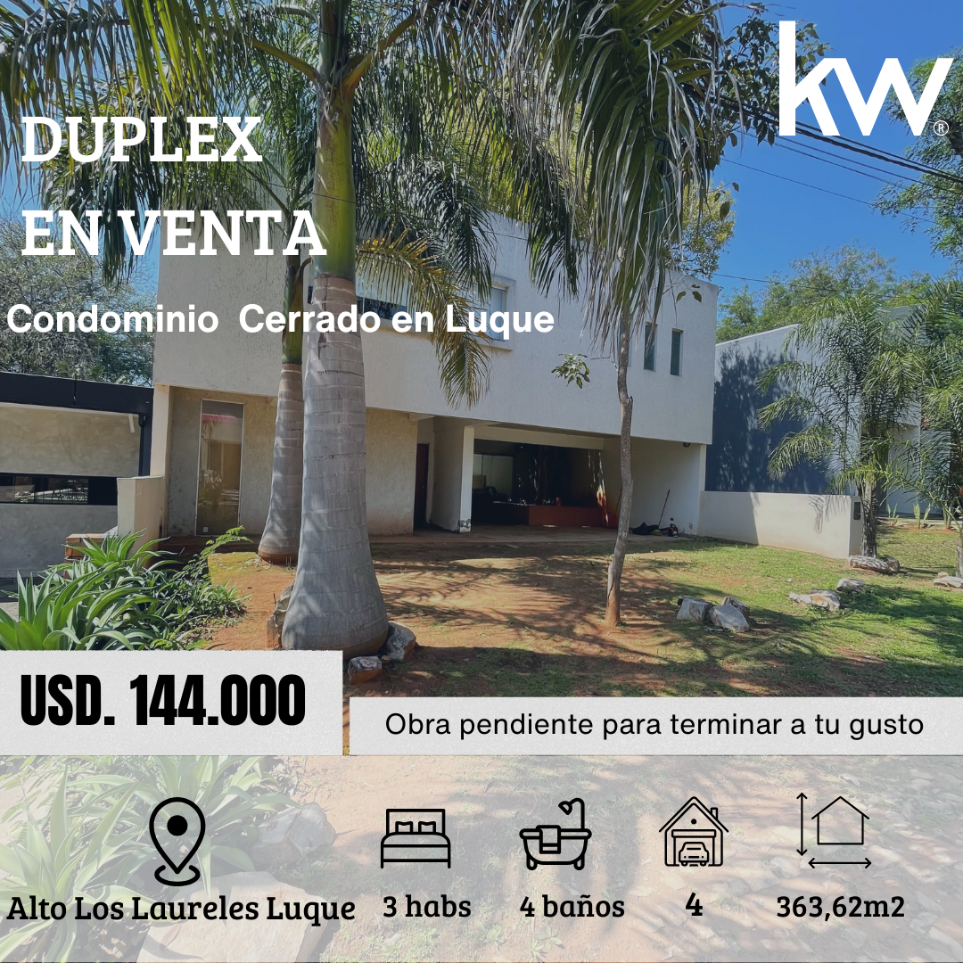 Duplex en venta - Condominio Cerrado de Luque
